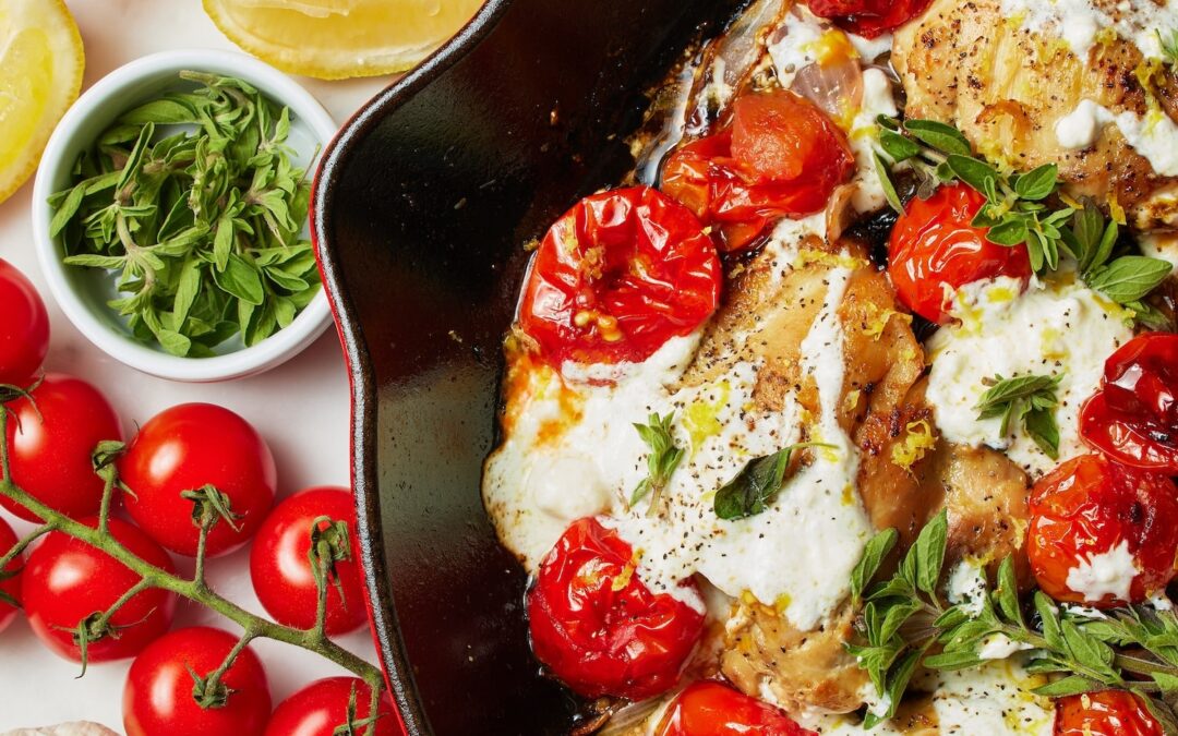 Easy Weeknight Meal: Pan Roasted Chicken Thighs With Tomatoes and Feta